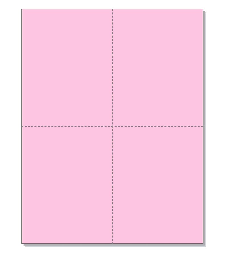 NextDayLabels - 8-1/2 x 11 Laser and Inkjet Printer Postcards 4 up Per Page, (4-1/4" x 5-1/2" Each Card After Perf) 250 Sheets / 1000 Cards - Pink - Image 1